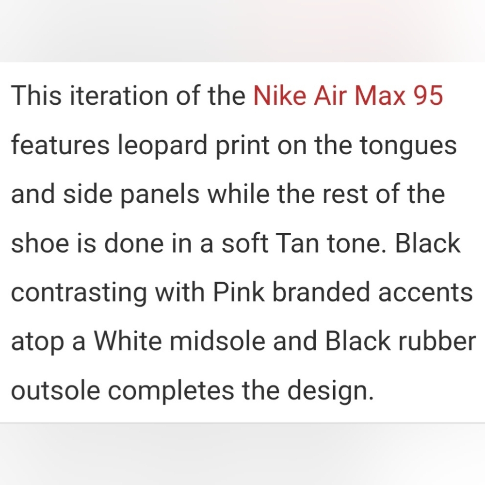 *SOLD* 2018 NIKE Air Max 95 Premium Desert Ore/Laser Fuschia-Black Leopard Print - Picture 9 of 10